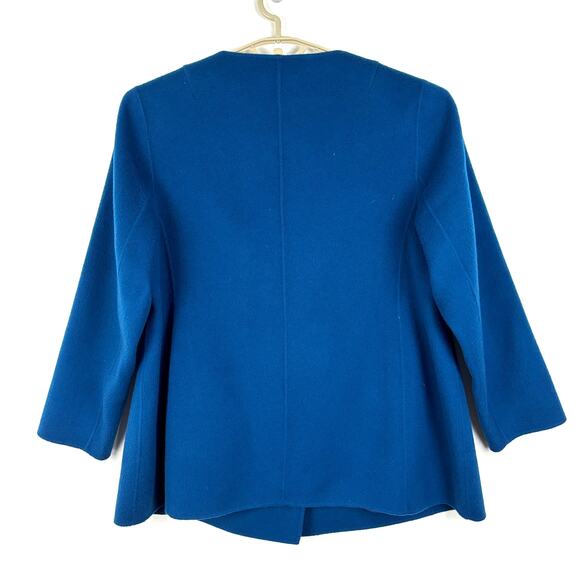 Talbots Felted Wool Blend Car Coat Jacket 2X Petite Blue pockets - Picture 3 of 8